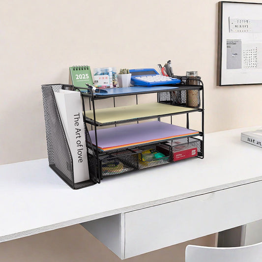 Minimal Metal Mesh Desk Organizer